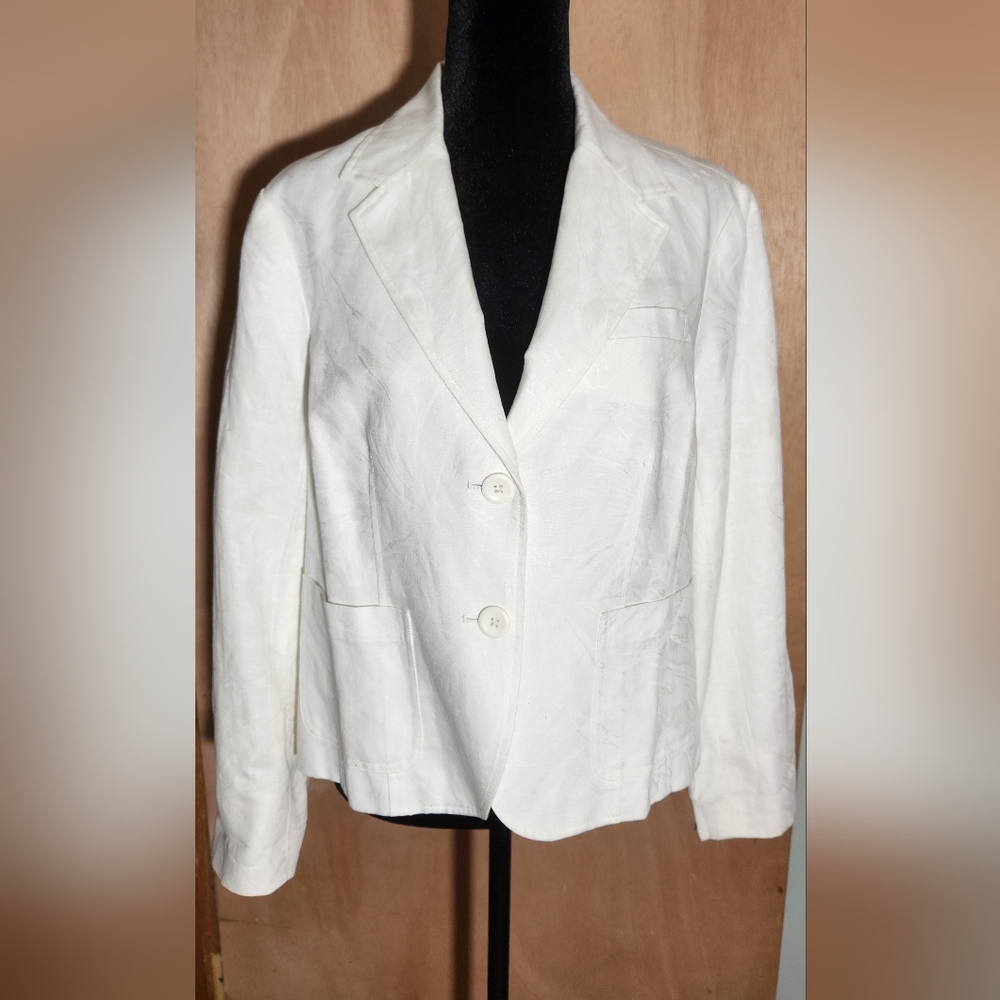 Coldwater Creek White Blazer Classic Tailored Suit Jacket